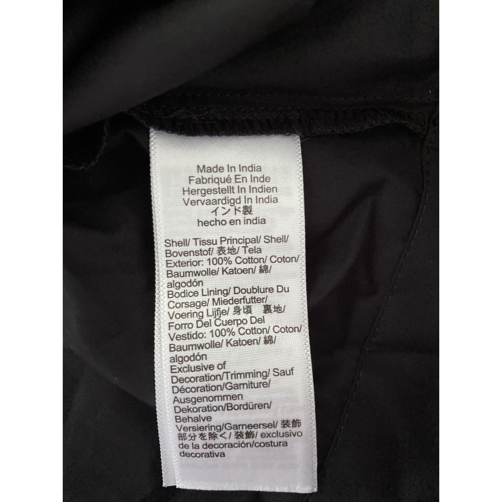 NEW J.Crew Plunge Smocked-Waist Dress Cotton Poplin Black Womens Medium - Picture 11 of 12